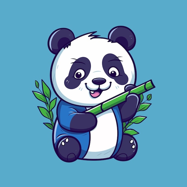 Plik wektorowy kreskówka śmieszna panda zwierzęca maskotka wektor ilustracja postać koncepcja kreskówka ikona na białym tle