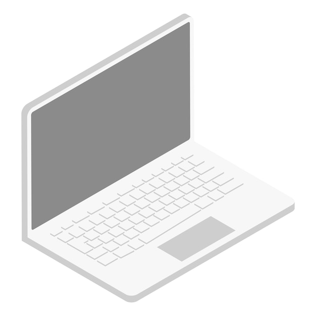 Kreskówka wektor ilustracja na białym tle obiekt elektroniczny laptop komputer