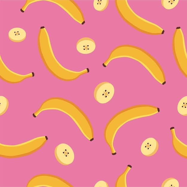 Kreskówka Wektor Wzór Bananów