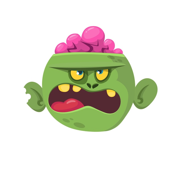 Kreskówka Wściekła Głowa Zombie