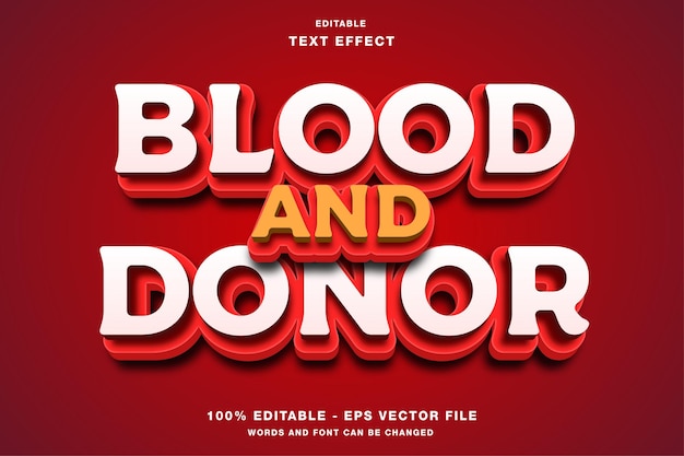 Krew I Dawca Pogrubiony Efekt Tekstowy 3d