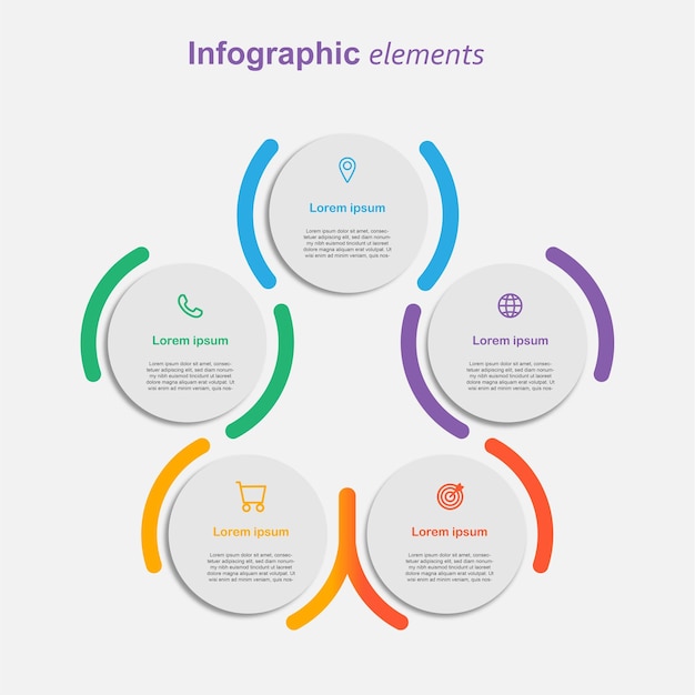 Krok informacji wykresu infografika biznesowa
