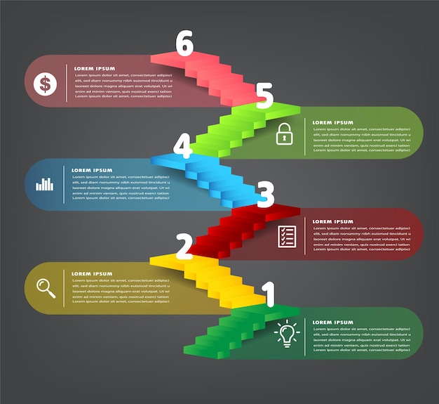 Plik wektorowy krok naprzód pomyślnej koncepcji biznesowej infografika wektor