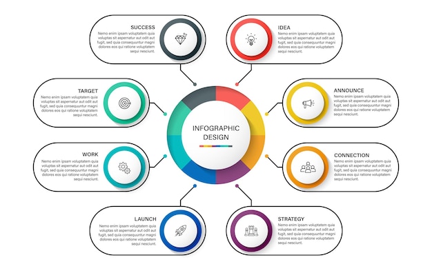 Kroki Biznesowej Osi Czasu Infografika Szablon Projektu