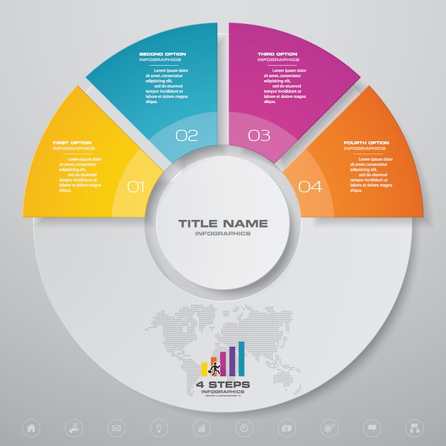 Plik wektorowy kroki cyklu infografiki elementy wykresu.