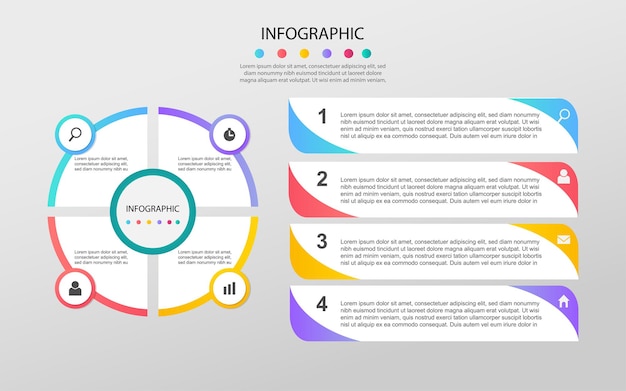 Kroki Lub Procesy Szablonu Projektu Infografiki Biznesowej