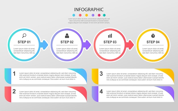 Kroki Lub Procesy Szablonu Projektu Infografiki Biznesowej