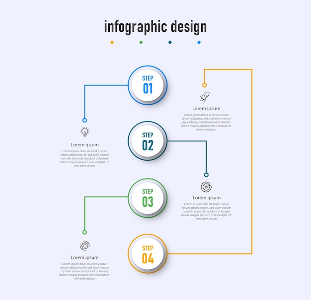 Kroki Nowoczesny Szablon Infografiki