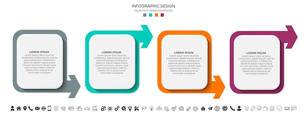 Kroki Wizualizacji Danych Biznesowych Proces Osi Czasu Infografika Projekt Szablonu Z Ikonami