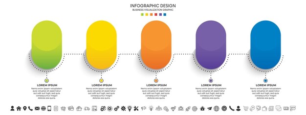 Kroki Wizualizacji Danych Biznesowych Proces Osi Czasu Infografika Projekt Szablonu Z Ikonami