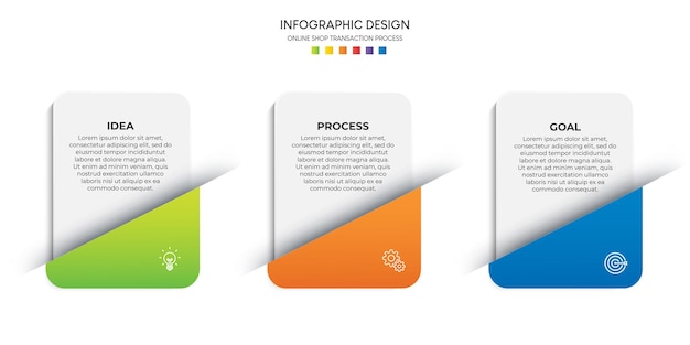 Plik wektorowy kroki wizualizacji danych biznesowych proces osi czasu infografika projekt szablonu z ikonami