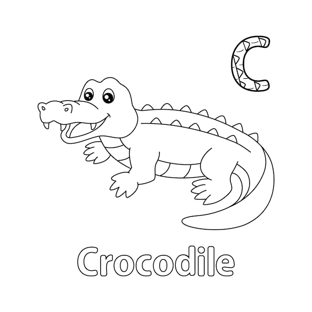 Krokodyl Alfabet Abc Kolorowanki Strona C