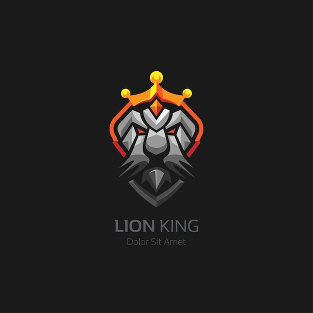 Król lew wektor logo szablon