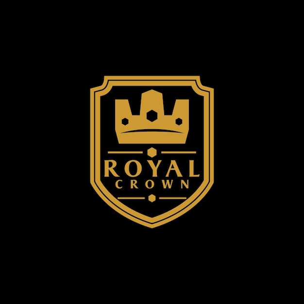Królewska Korona Logo Design Vector