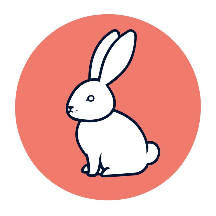 Wektor królik kreskówka na białym tle ilustracja wektorowa w stylu płaski