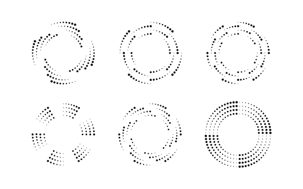 Kropka Koło Prędkości Linii Do Projektowania Godła I Komiksów Streszczenie Okrągły Kształt Geometryczny Półtony Graficzne Paski Tekstury Ruch Kołowy Linie Wektor Ilustracja Na Białym Tle