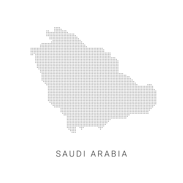 Kropkowana Mapa Arabii Saudyjskiej Formularz Z Czarnymi Punktami Na Jasnym Tle