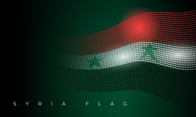 Kropkowane Faliste Flaga Syrii Wektor Wzór