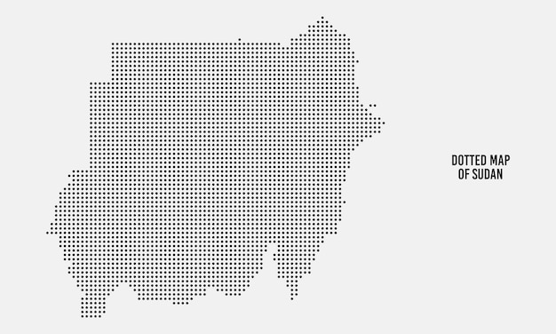 Kropkowane Mapa Sudanu Ilustracja Wektorowa