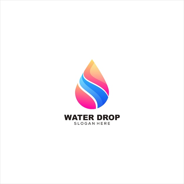 kropla wody logo grdient kolorowy wektor