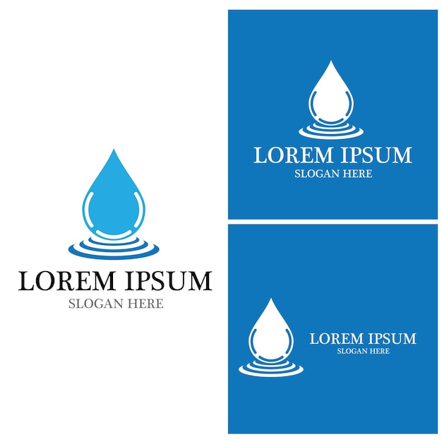 Kropla wody Logo Szablon wektor