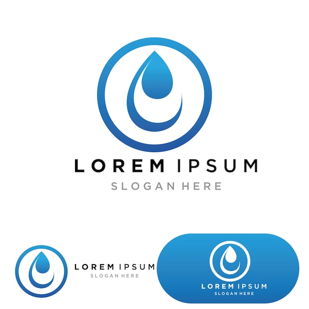 Kropla wody Logo Szablon wektor