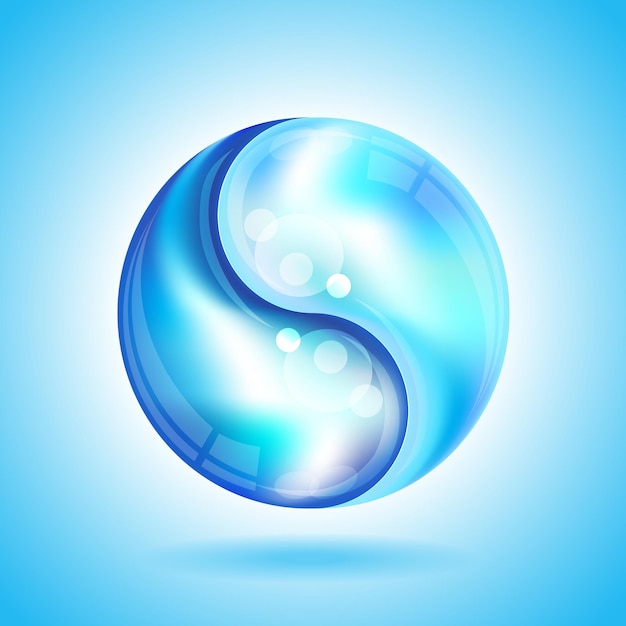 Plik wektorowy krople wody yin yang na niebieskim formacie wektorowym eps10