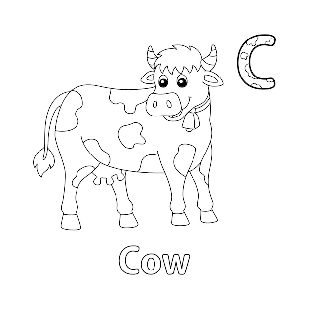 Krowa Alfabet Abc Kolorowanki Strona C