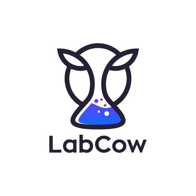 Plik wektorowy krowa animal lab zarys linii ikona projekt logo dla kawiarni i barr