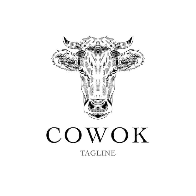 Krowa Logo Prosta Ilustracja Graficzna Ikona Elementu Krowy