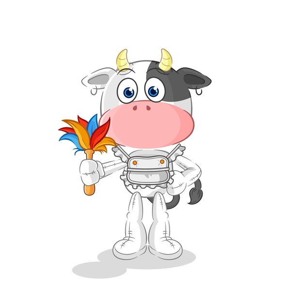 Plik wektorowy krowa pokojówka kreskówka maskotka wektor