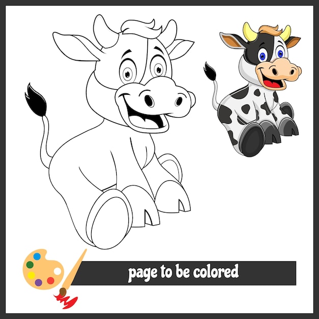 Krowa Rysunkowa A Kolorowanki Do Kolorowania