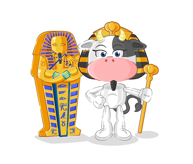 Krowa Starożytny Egipt Kreskówka Maskotka Kreskówka Wektor