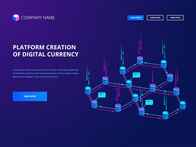 Kryptowaluta I Blockchain, Platforma Tworzenie Strony Docelowej Baneru Waluty Cyfrowej