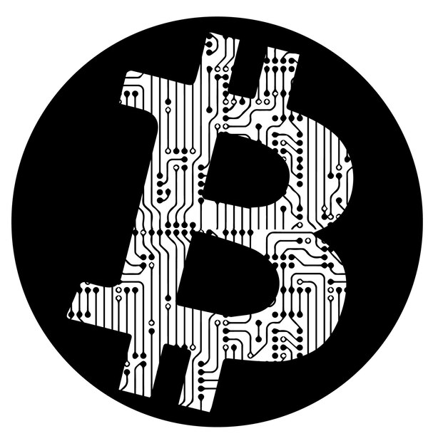 Kryptowaluty bitcoin znak wektor ikona izolowane na białym tle