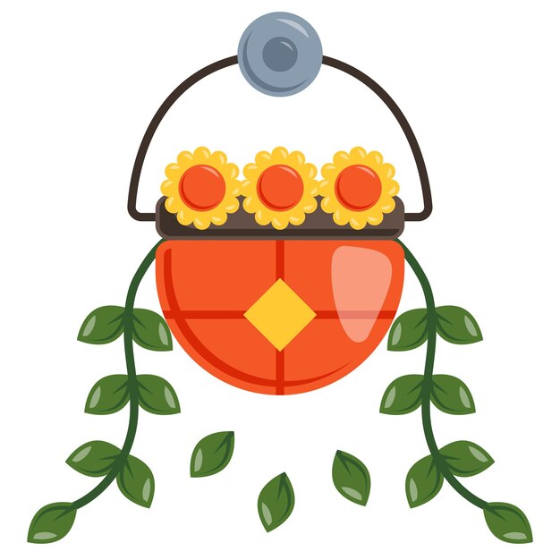 Plik wektorowy kryty wiszący kwiat roślina z koncepcją pnącza zdobiona roślina doniczkowa wektor kolor ikona projektu trawnik