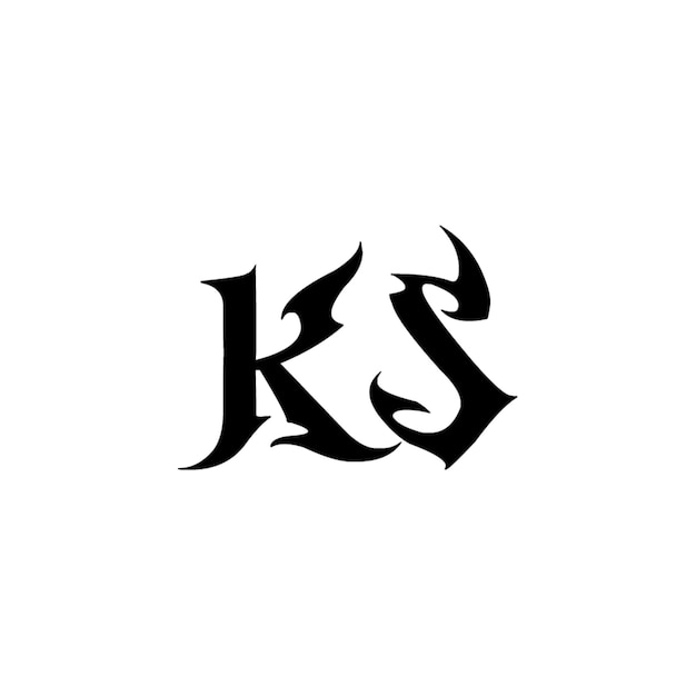 KS monogram logo projekt list tekst nazwa symbol monochromatyczne logotyp alfabet znak proste logo