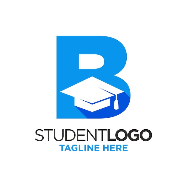 Książka B Kapelusz do ukończenia studiów Projekt logo szablon Inspiracja Ilustracja wektorowa