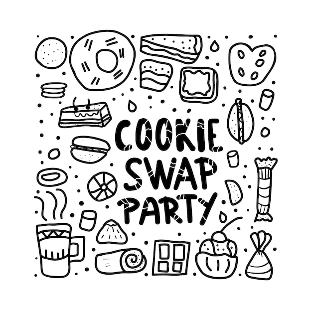 Książka "Cookie Swap" Koncepcja projektowania wektorowego