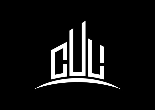 Książka CUL budowy wektorowy monogram szablon projektu logo Budynek Kształt logo CUL