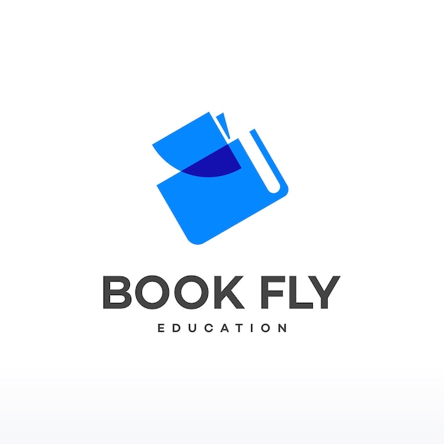 Książka Fly Logo Projektuje Koncepcja Wektor, Ikona Logo Książka Edukacja