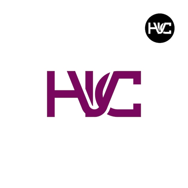 Plik wektorowy książka hvc monogram logo design