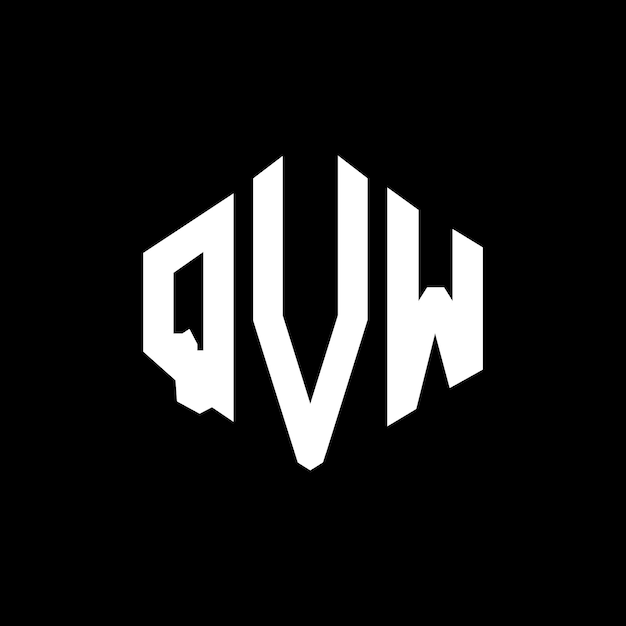 Plik wektorowy książka qvw (logo qvw) w kształcie wieloboku, wieloboku qvw i sześcianu qvw w kształcie sześcioboku, wektorowy szablon logo, kolory białe i czarne qvw monogram, logo biznesowe i nieruchomości