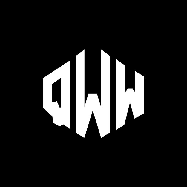 Plik wektorowy książka qw logo z kształtem wieloboku qw wieloboku i kształtu sześcianu qw sześciobok wektorowy szablon logo kolory białe i czarne qw monogram logo biznesowe i nieruchomości