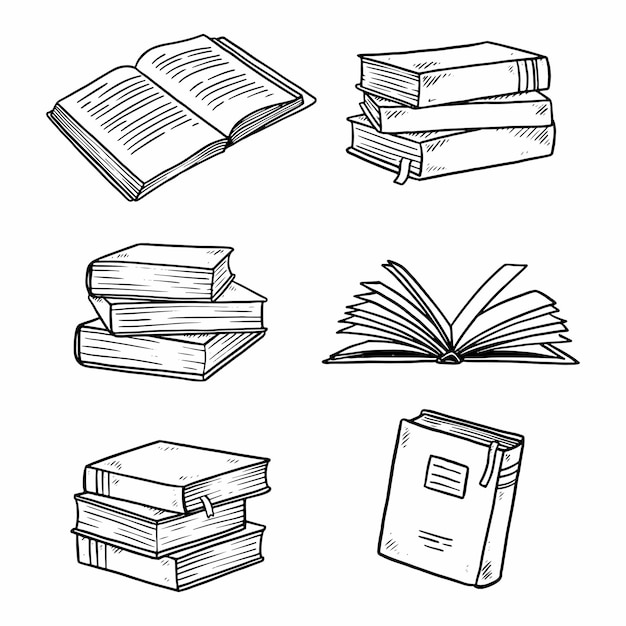 Książka ręcznie rysowane wektor ilustracja na białym tle