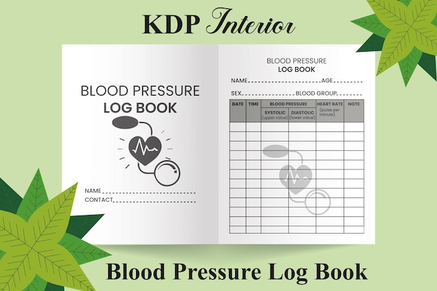 Plik wektorowy książka rejestracyjna ciśnienia krwi