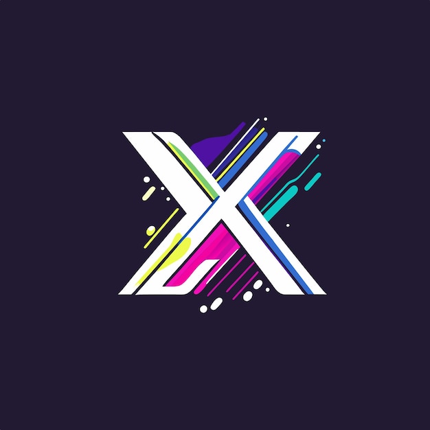Książka X Kolorowy Projekt Logo