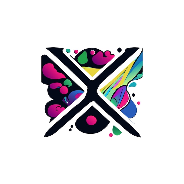 Plik wektorowy książka x kolorowy projekt logo