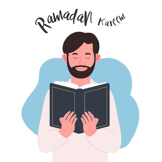 Książka Young Man Hold Ramadan Kareem