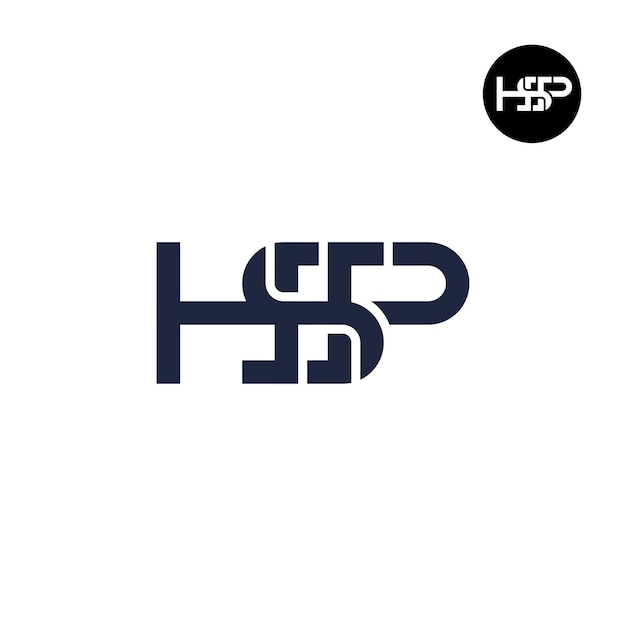 Plik wektorowy księga hsp monogram logo design